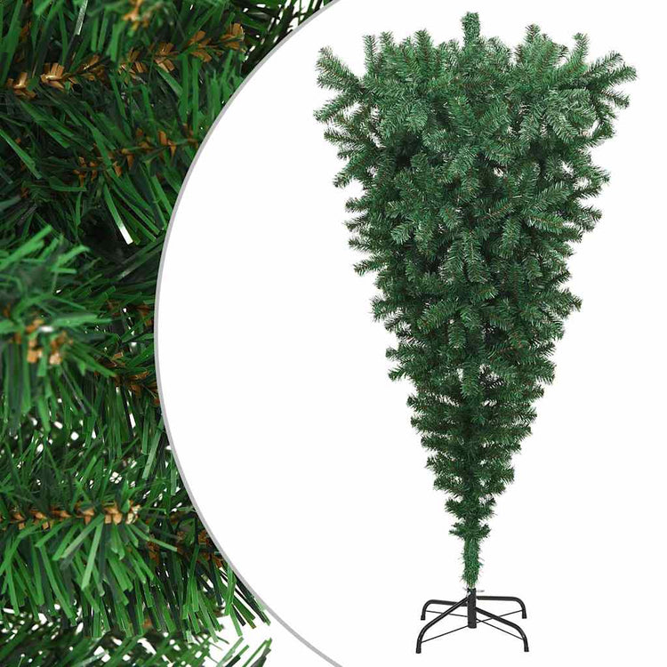 Vidaxl Kunstkerstboom mit Standard 210 cm grün umgekehrt
