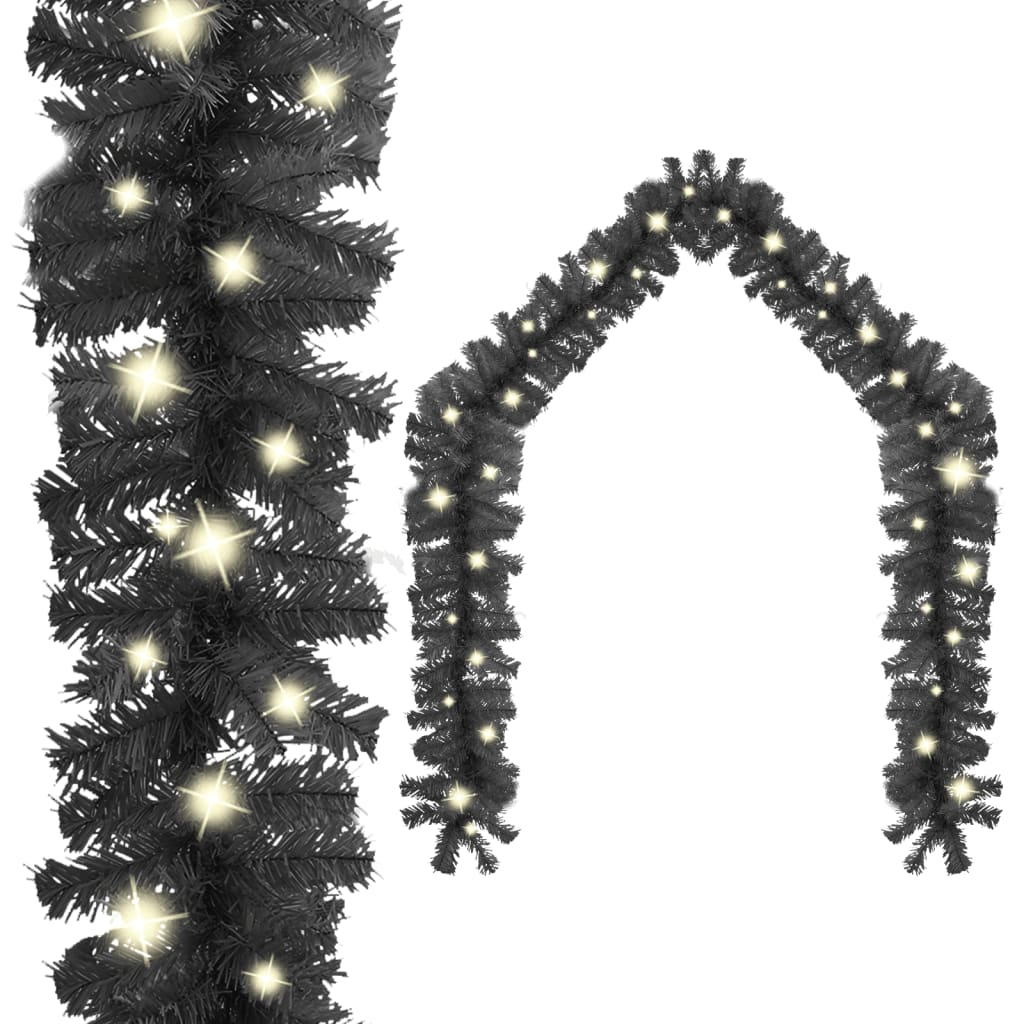 Vidaxl Weihnachtsgirlande mit LED -Leuchten 5 m schwarz