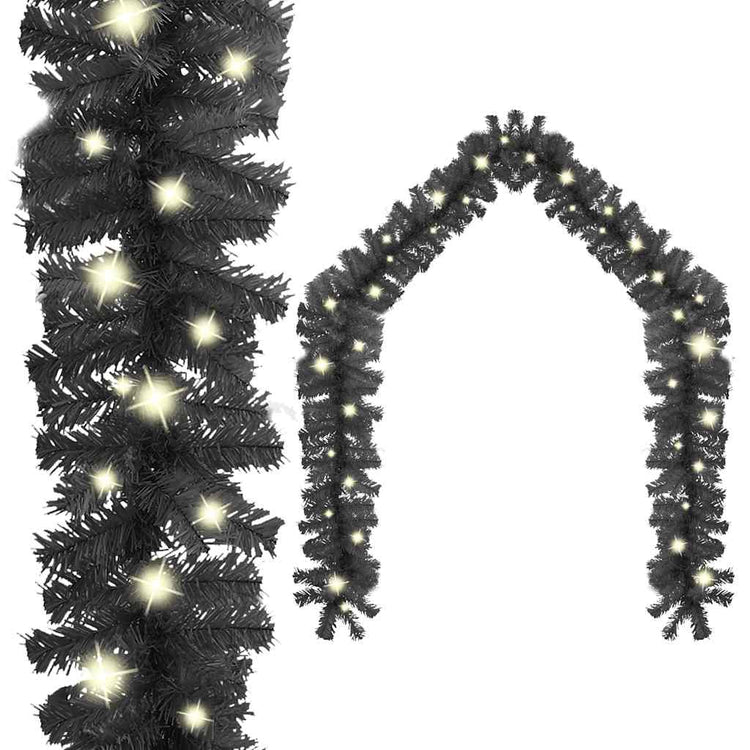 Vidaxl Weihnachtsgirlande mit LED -Leuchten 10 m schwarz