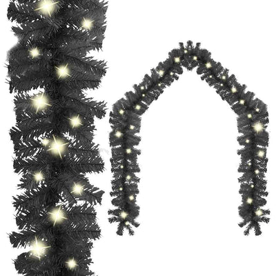 Vidaxl Weihnachtsgirlande mit LED -Leuchten 20 m schwarz