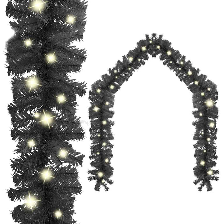 Vidaxl Weihnachtsgirlande mit LED -Leuchten 20 m schwarz