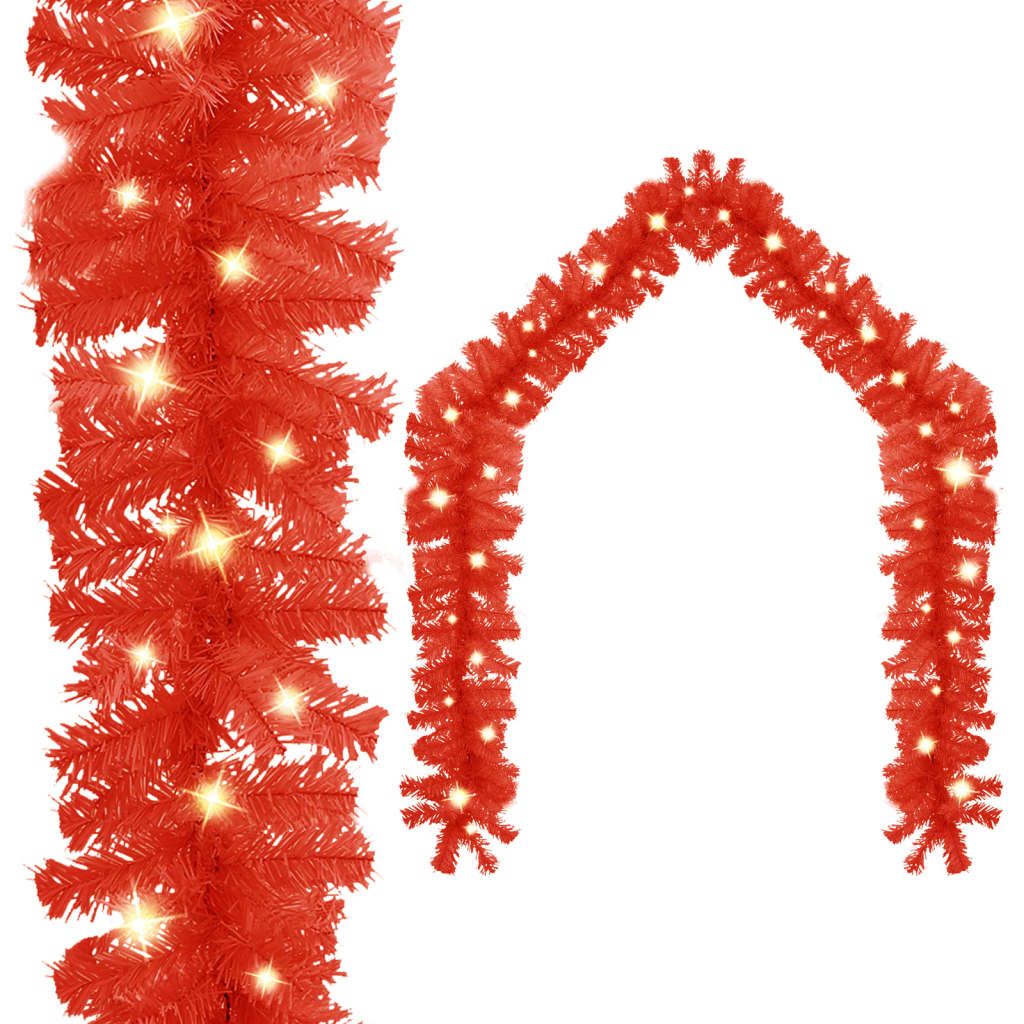 Vidaxl Weihnachtsgirlande mit LED -Leuchten 20 m rot
