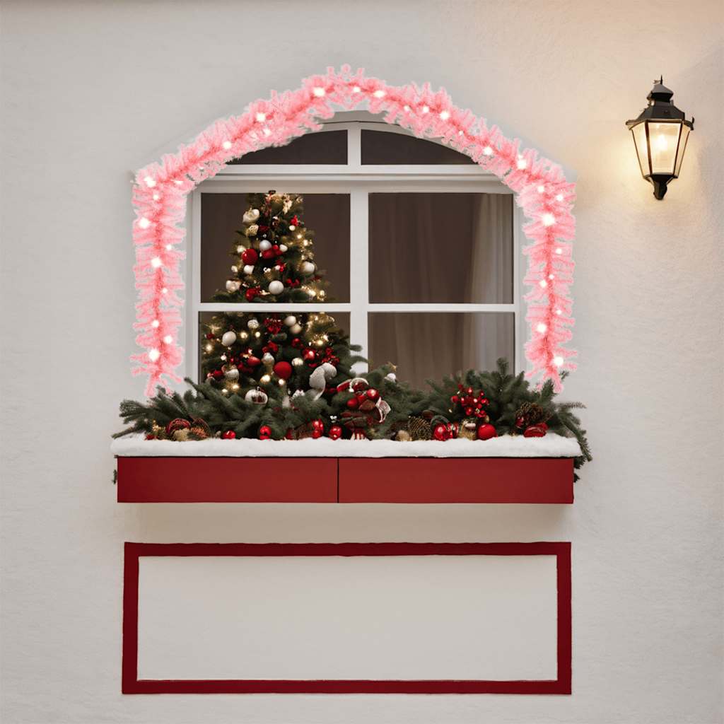 Vidaxl Weihnachtsgirlande mit LED -Leuchten 10 m Pink