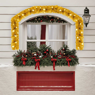 Vidaxl Weihnachtsgirlande mit LED -Leuchten 10 m goldfarben