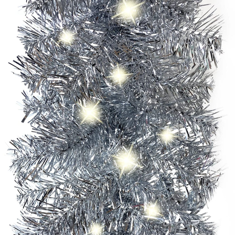 Vidaxl Weihnachtsgirlande mit LED -Leuchten 10 m silberfarben