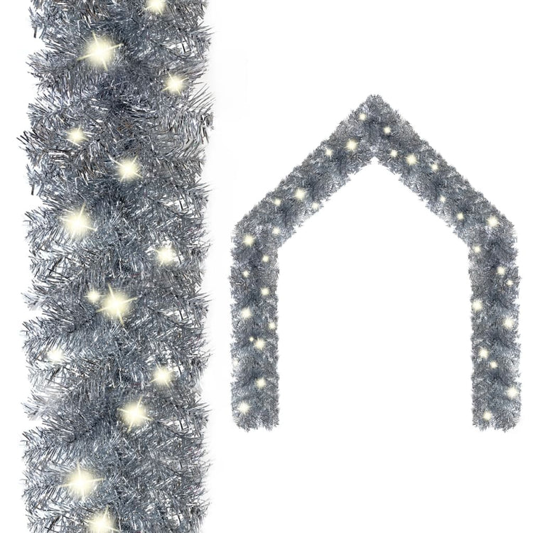 Vidaxl Weihnachtsgirlande mit LED -Leuchten 20 m silberfarben