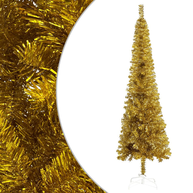 Vidaxl Weihnachtsbaum schmal 120 cm Gold gefärbt