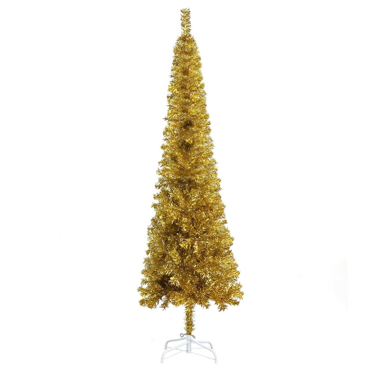 Vidaxl Weihnachtsbaum schmal 120 cm Gold gefärbt