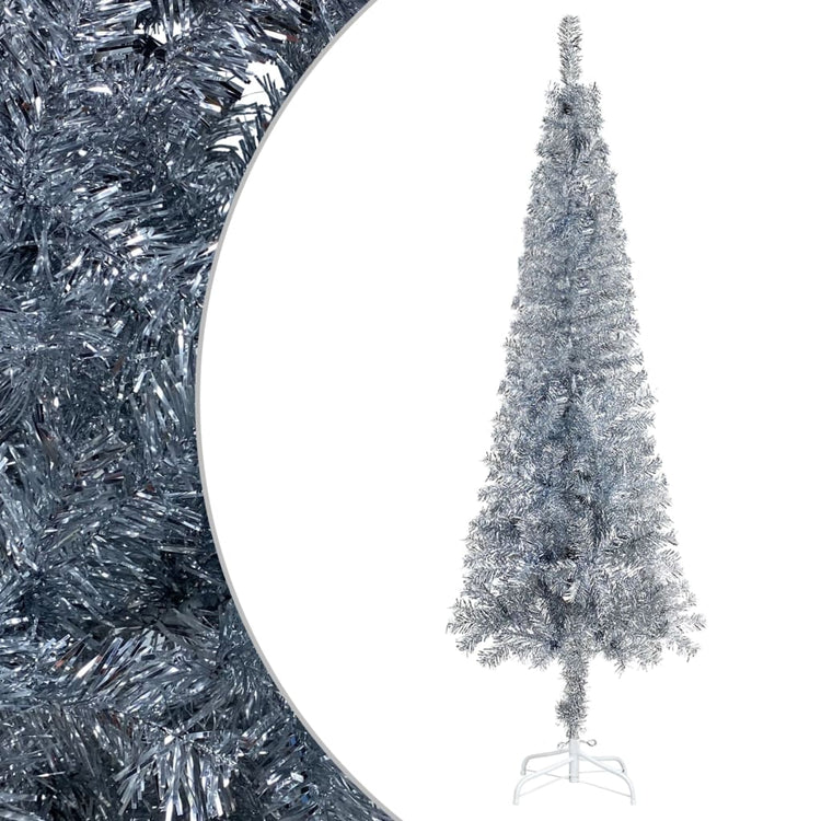 Vidaxl Weihnachtsbaum schmal 120 cm silberfarben
