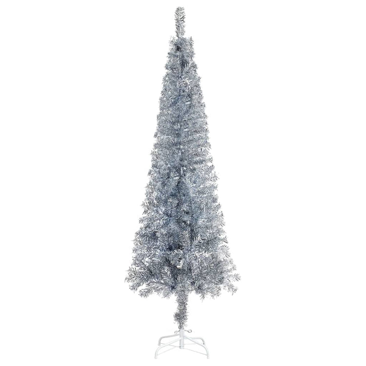 Vidaxl Weihnachtsbaum schmal 120 cm silberfarben