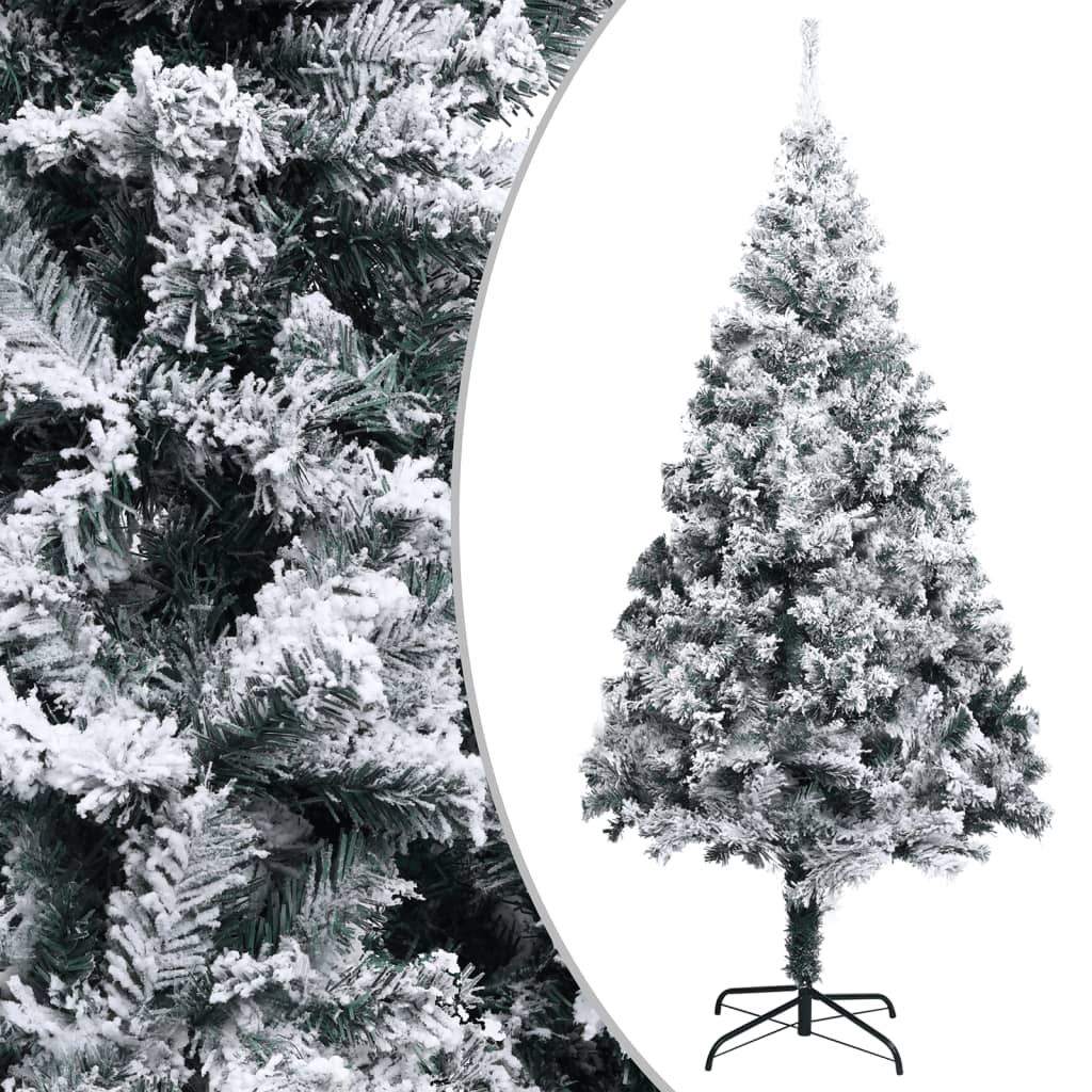 Vidaxl Kunstkerstboom mit Schneeflocken 300 cm PVC Grün