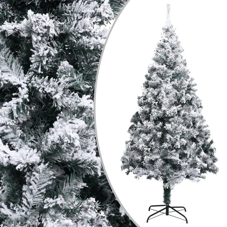 Vidaxl Kunstkerstboom mit Schneeflocken 300 cm PVC Grün