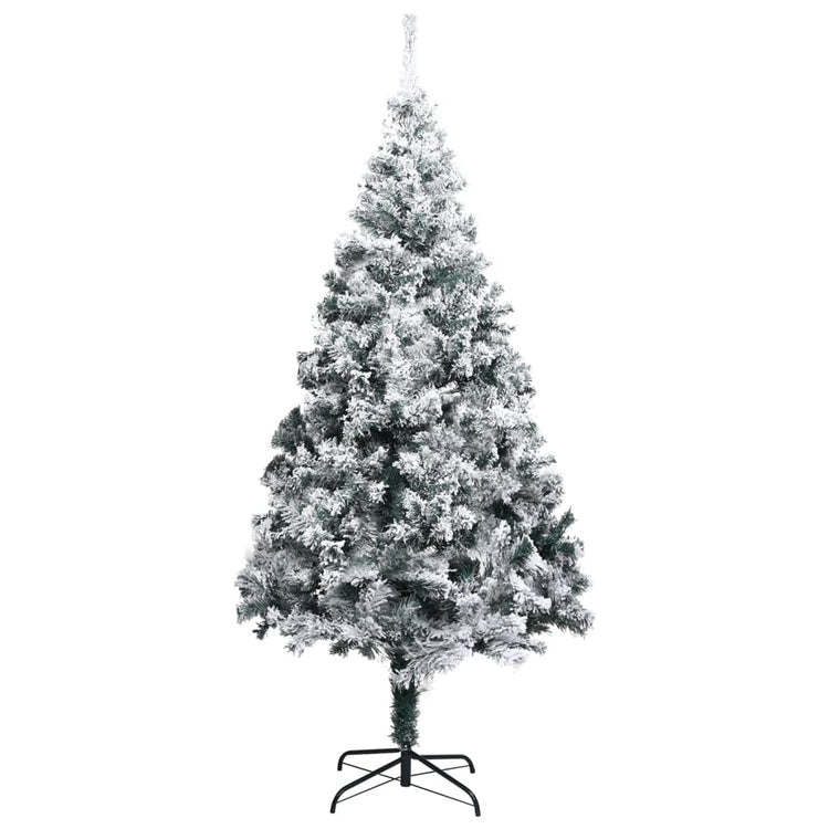 Vidaxl Kunstkerstboom mit Schneeflocken 300 cm PVC Grün