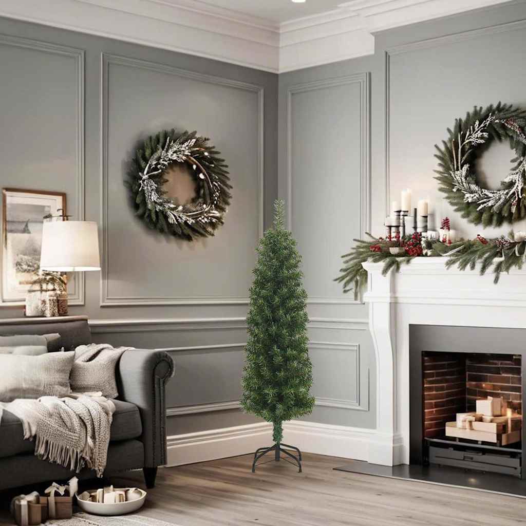 Vidaxl Kunstkerstboom mit Standardschmal 120 cm PVC Grün