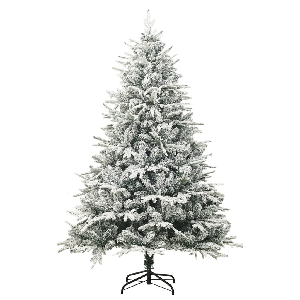 Vidaxl Kunstkerstboom mit Schneeflocken 150 cm PVC und PE Green