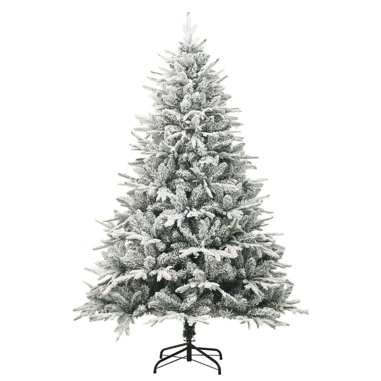 Vidaxl Kunstkerstboom mit Schneeflocken 150 cm PVC und PE Green