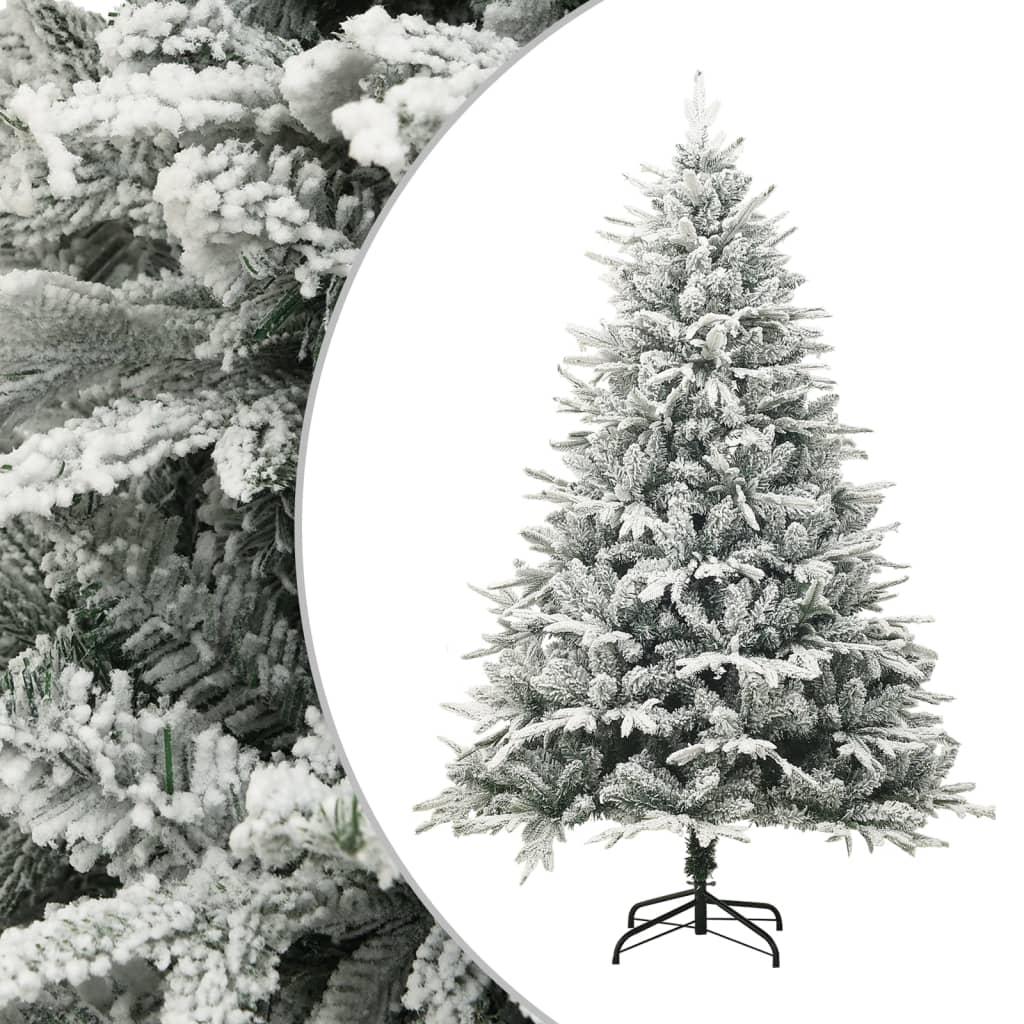 Vidaxx künstlicher Weihnachtsbaum mit Schneeflocken 210 cm PVC und PE grün
