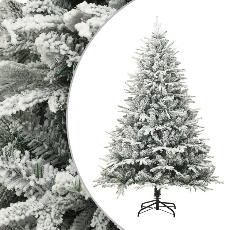 Vidaxx künstlicher Weihnachtsbaum mit Schneeflocken 210 cm PVC und PE grün