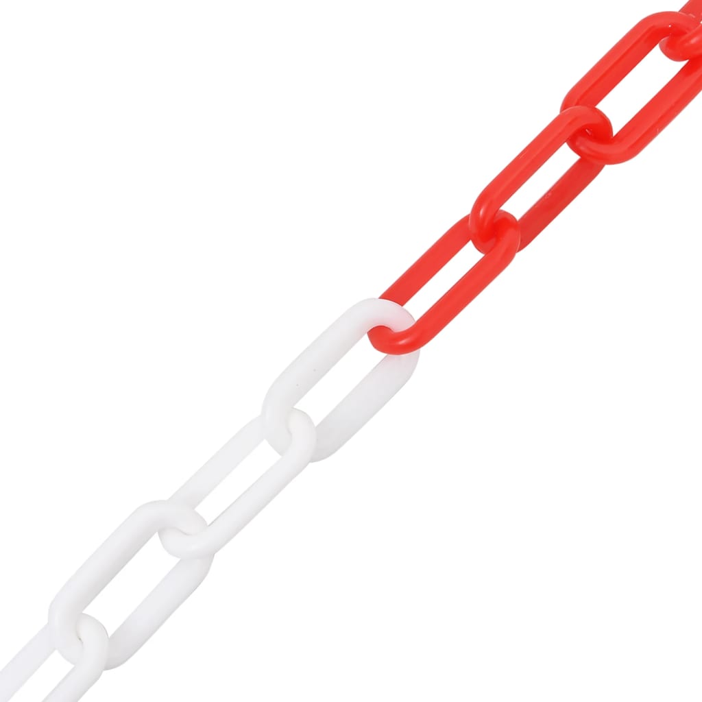 VIDAXL -Sicherheitskette Ø 4 mm 30 m Kunststoff Rot und Weiß