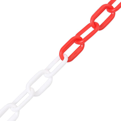 VIDAXL -Sicherheitskette Ø 6 mm 100 m Kunststoff Rot und Weiß