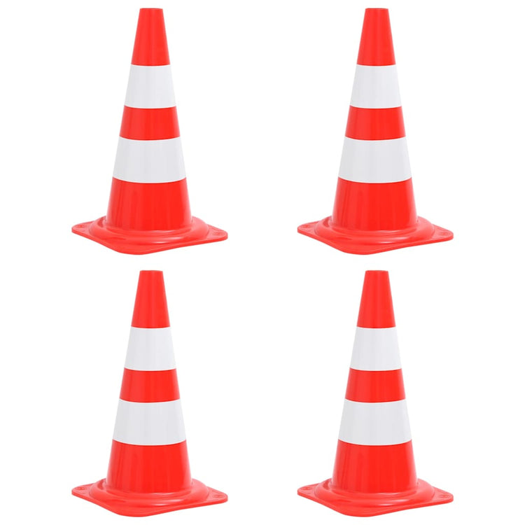VIDAXL -Verkehrskegel 4 ST reflektiert 50 cm rot und weiß
