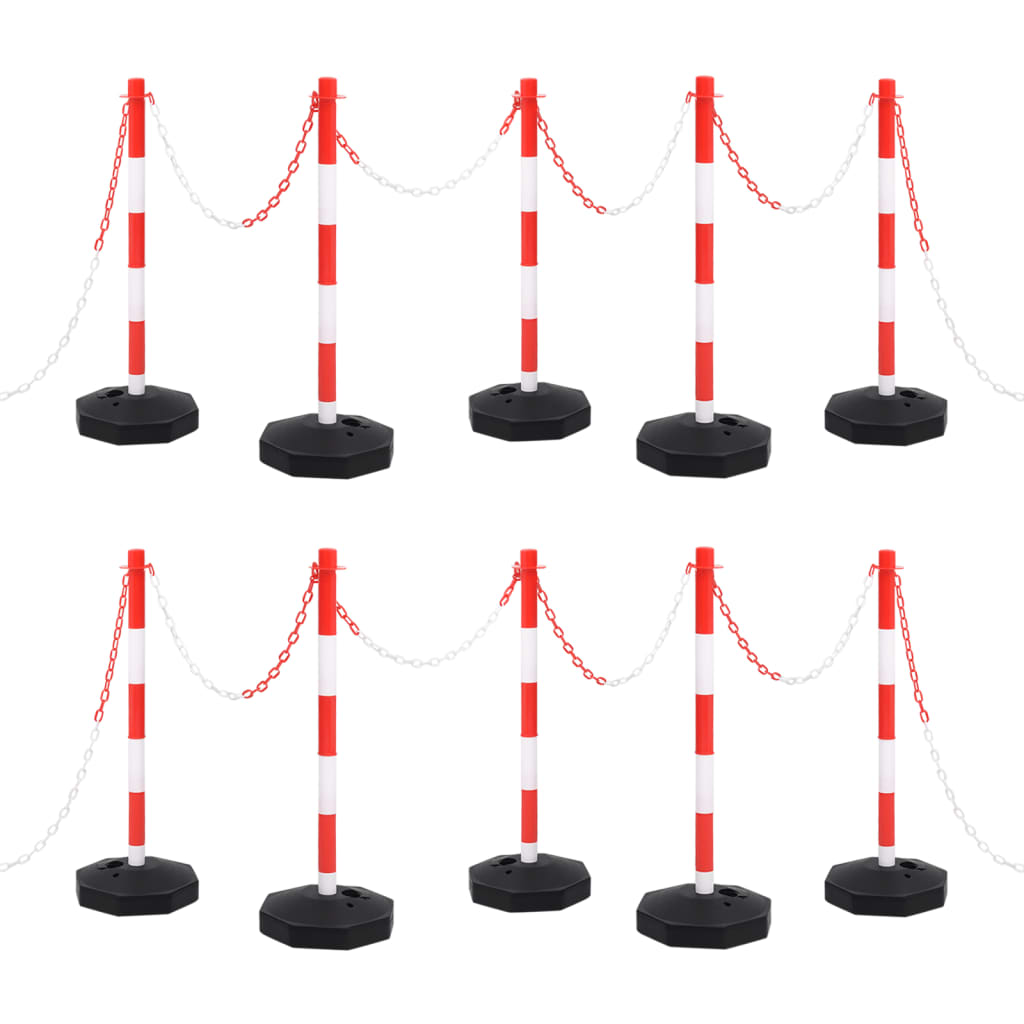 VIDAXL -Ketten -Post -Set mit Plastikkette 10 m