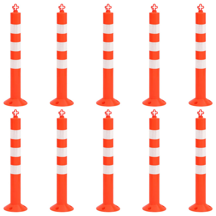 VIDAXL -Verkehrsmasten mit Kette 10 PCs 75 cm PE