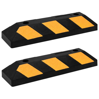 VIDAXL -Parkblöcke, die 2 ST 56x15x10 cm Gummi widerspiegeln