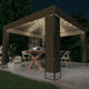 Vidaxx Pavillon mit Doppeldach und LED-Lichterkette 3x3x2,7 m Taupe