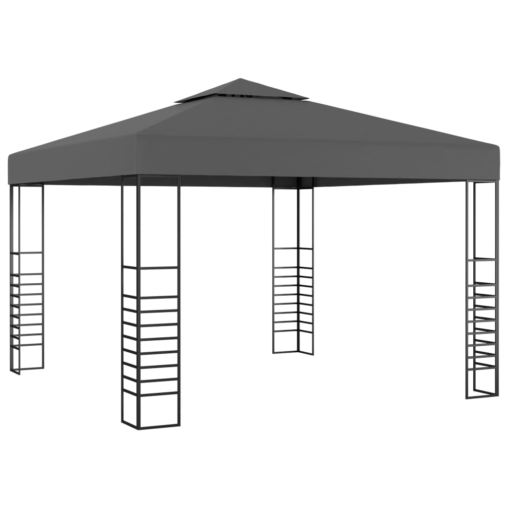 Vidaxl Gartenpavillon mit LED-Licht Girlande 3x3 m Anthrazitfarben