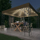 Vidaxl -Laube mit LED Light Garland 3x3 M Taupe