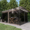 Vidaxl -Arbor mit Moskitonetz -LED -Leichtgirlande 180 g m² 4x3x2,73 m Taupe