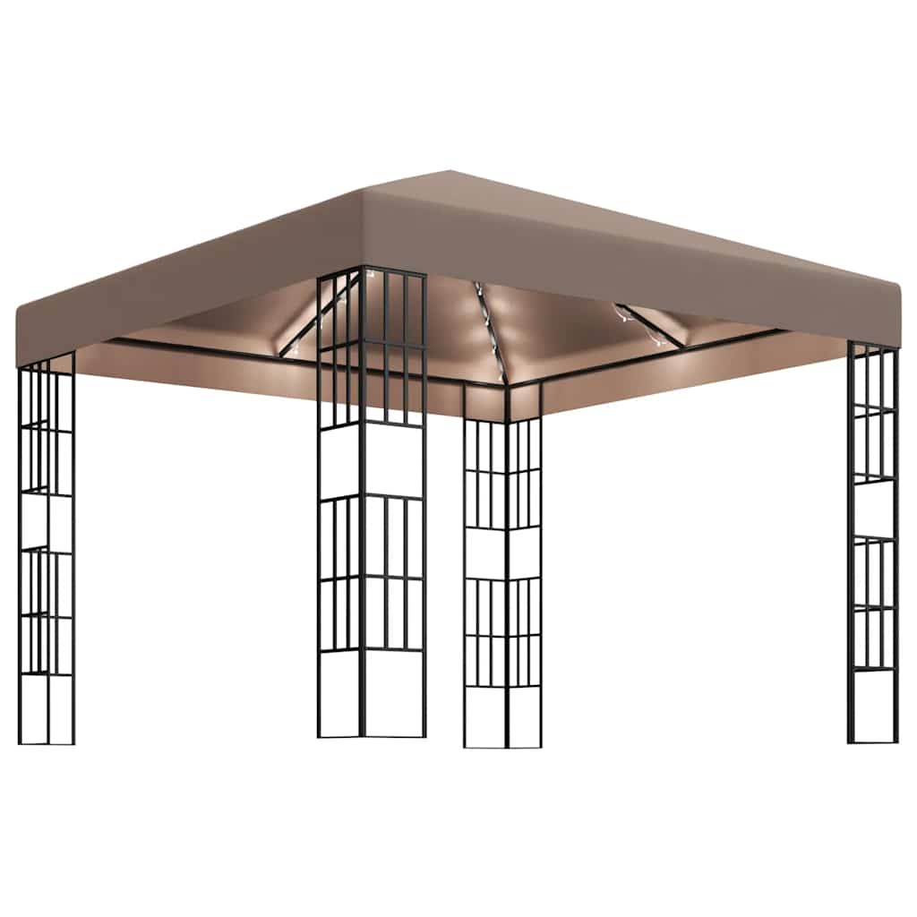 Vidaxx Pavillon mit LED-Lichterkette 3x3 m Taupe