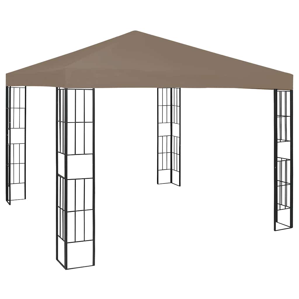 Vidaxx Pavillon mit LED-Lichterkette 3x3 m Taupe