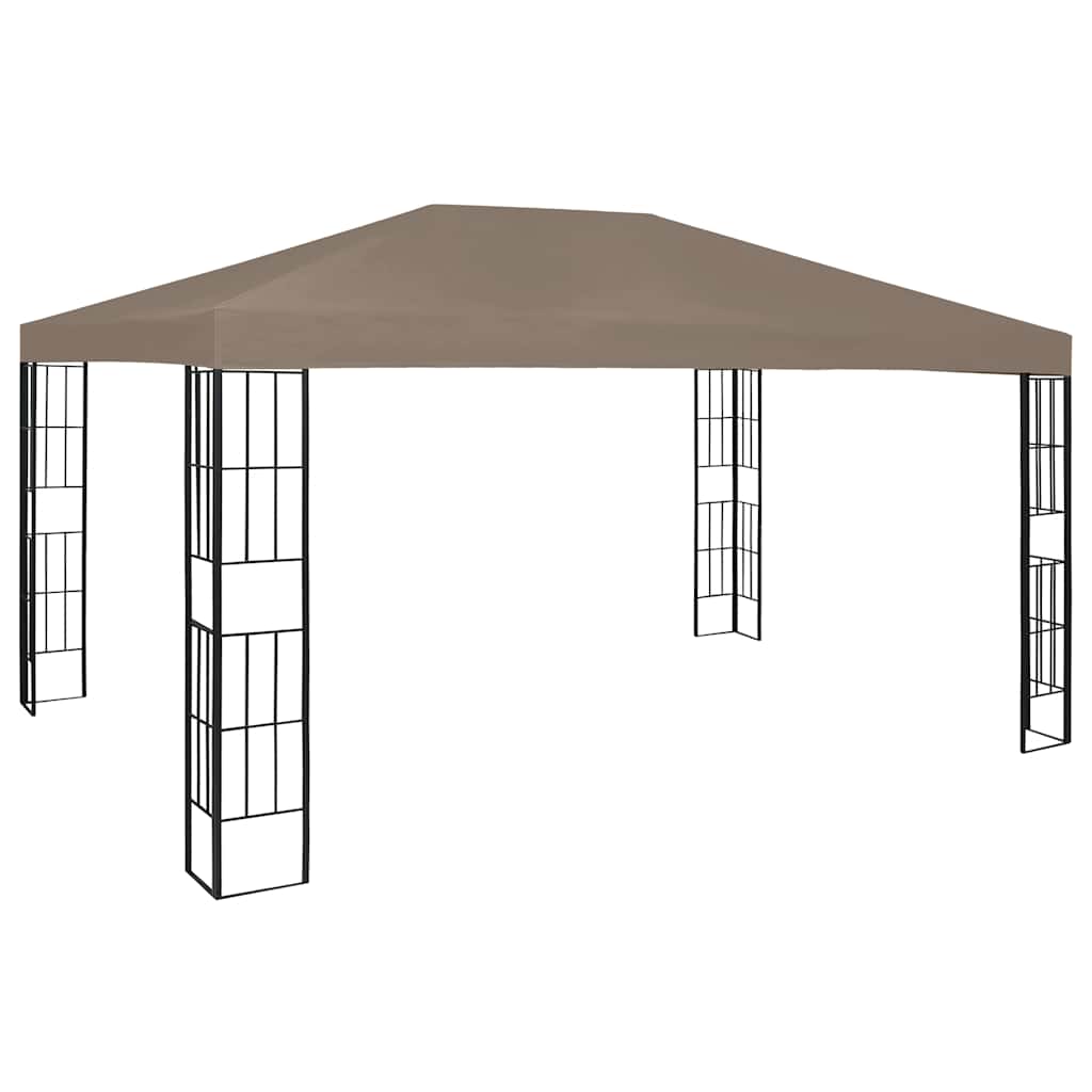 Vidaxx Pavillon mit LED-Lichterkette 4x3 m Taupe