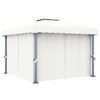 Vidaxl -Laube mit Vorhang und LED Light Girland 3x3 M Creme Weiß
