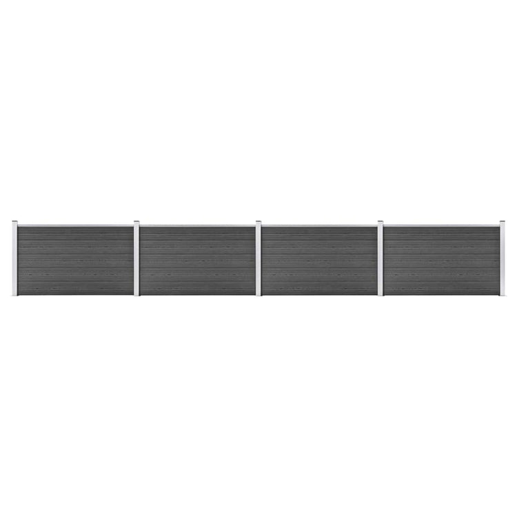 VIDAXL -Zauntafel Set 699x105 cm HKC Schwarz