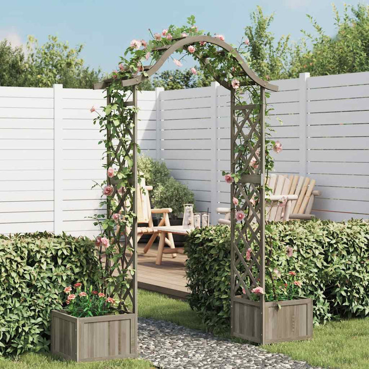 Vidaxl Pergola mit Pflanzer Festkieferngrau