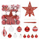 Vidaxl 64-teilige Weihnachtskugel Set rot und weiß
