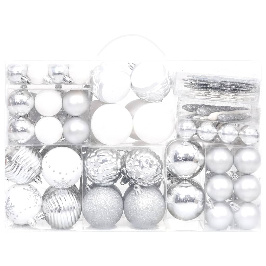 VIDAXL 108-TEIL-Weihnachtsball-Set Silber und Weiß