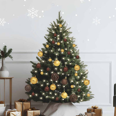 VIDAXL 61-TEIL-Weihnachtsball-Set mit Spitzen- und 150 LEDs Gold und Bronze