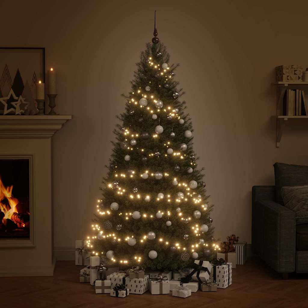 VIDAXL 61-TEIL-Weihnachtsball-Set mit Spitzen- und 150 LEDs weiß und grau
