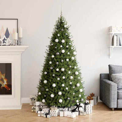 VIDAXL 120-TEIL-Weihnachtsball-Set mit Spitzen- und 300 LEDs weiß und grau