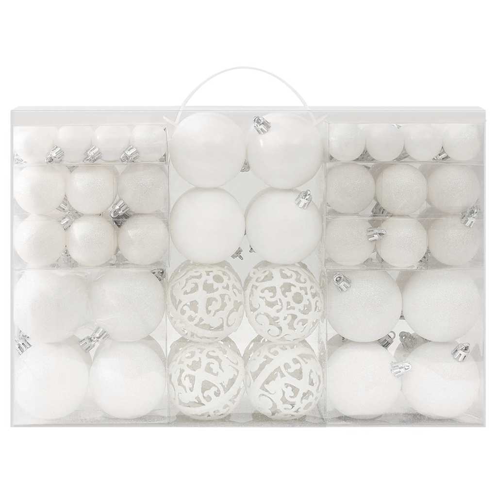 Vidaxl 100-teilige Weihnachtskugel Set Weiß