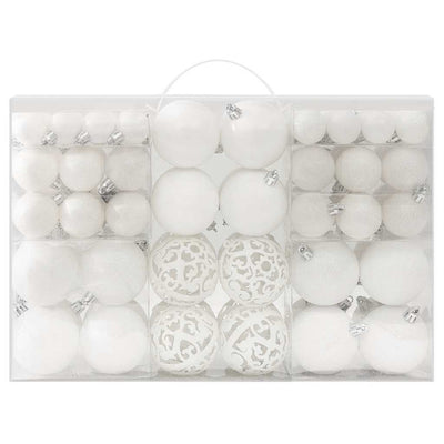 Vidaxl 100-teilige Weihnachtskugel Set Weiß