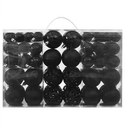 Vidaxl 100-teilige Weihnachtskugel Set Schwarz