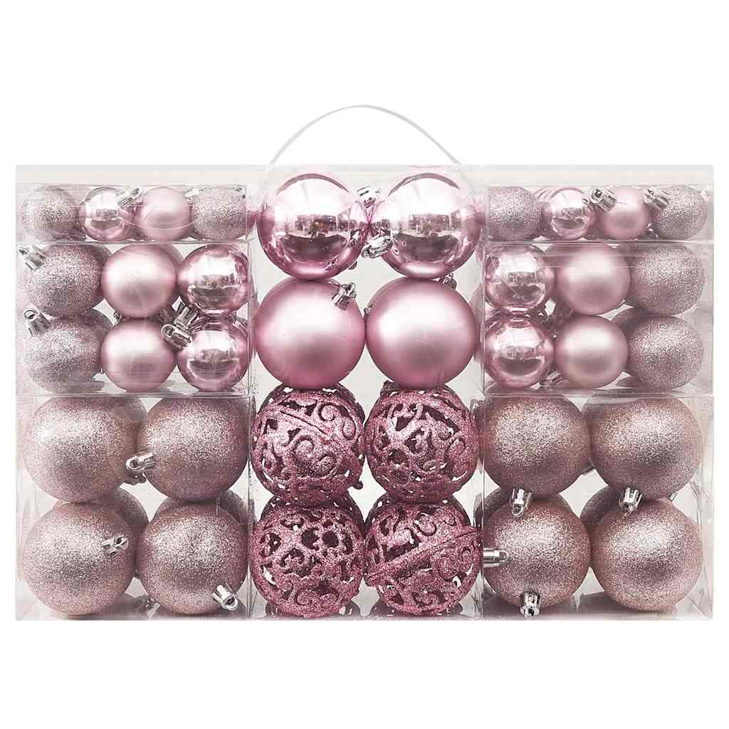 Vidaxl 100-teilige Weihnachtskugel Set Pink