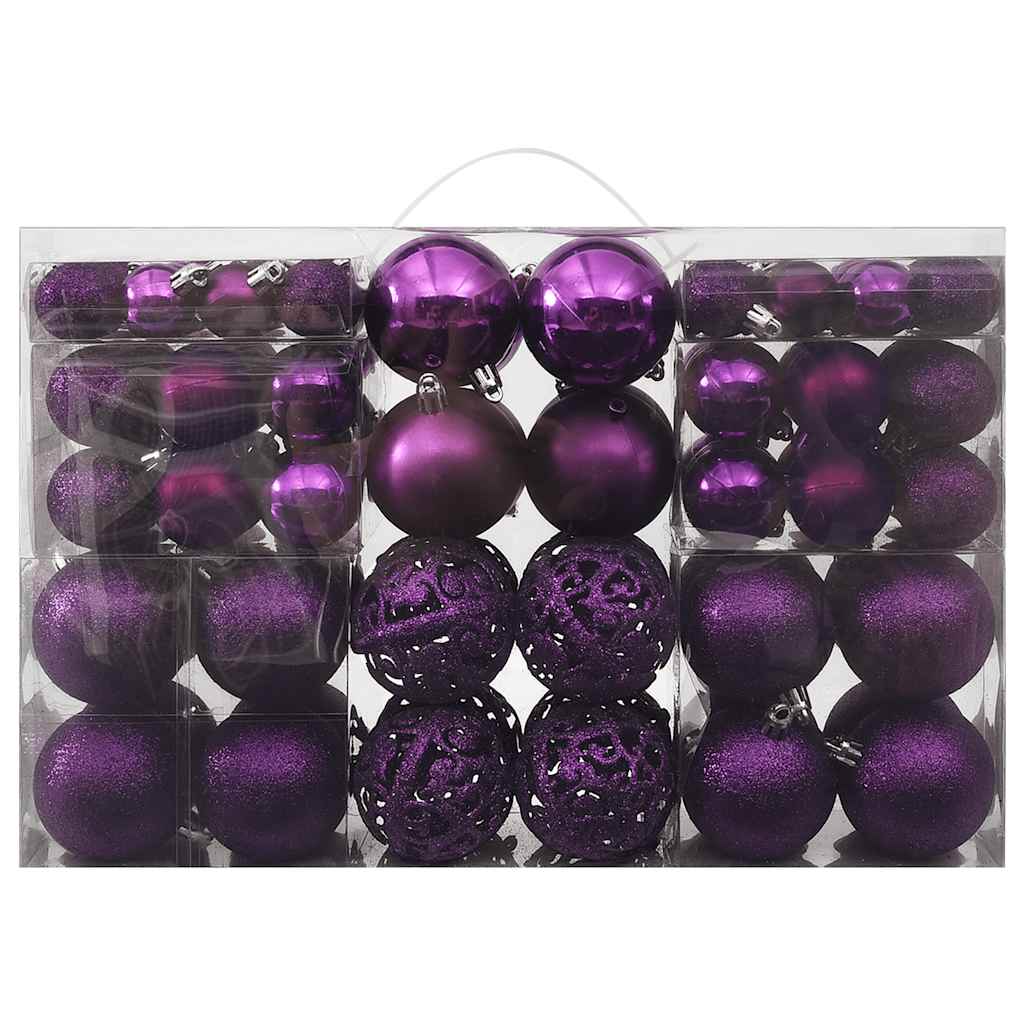 Vidaxl 100-teilige Weihnachtskugel Set Lila