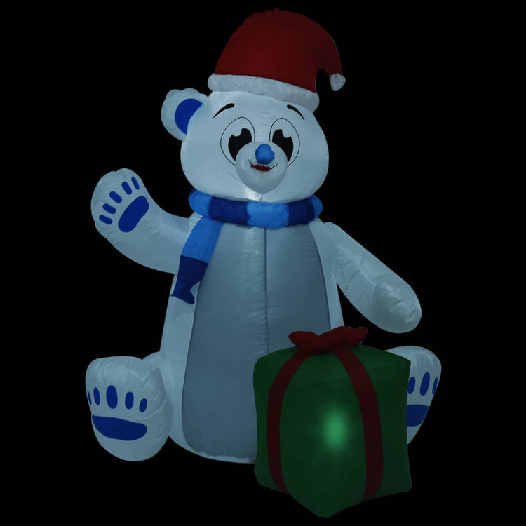 Vidaxl Weihnachten Figur Polarbär aufblasbare LED innerhalb und außerhalb von 2,4 m