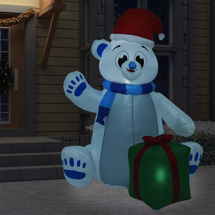 Vidaxl Weihnachten Figur Polarbär aufblasbare LED innerhalb und außerhalb von 2,4 m